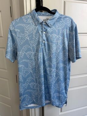 Reyn Spooner Kainapu Leaf Print Short Sleeve Performance Polo